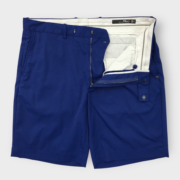 RLX Ralph Lauren Golf Shorts Flat Front Tech Casual Blue Mens‎ Size 34 - Picture 1 of 5
